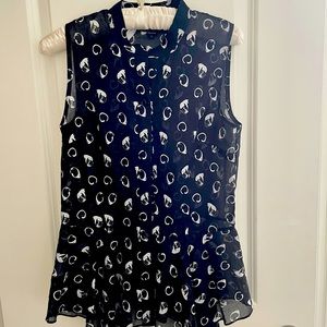 Worth Peplum Sheer Blouse